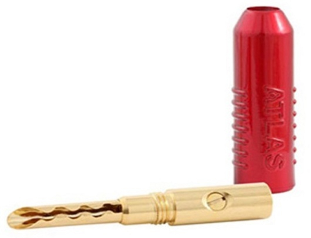 Разъёмы для акустического кабеля Atlas Achromatic Gold Z Plug Screw Red ...